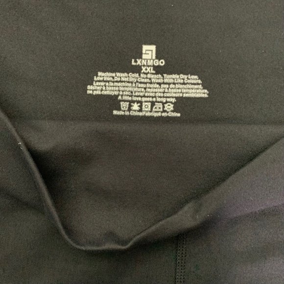 LXNMGO High Waist Yoga Shorts Size XXL Black Tummy Control Biker Runner NWOT - Picture 7 of 7